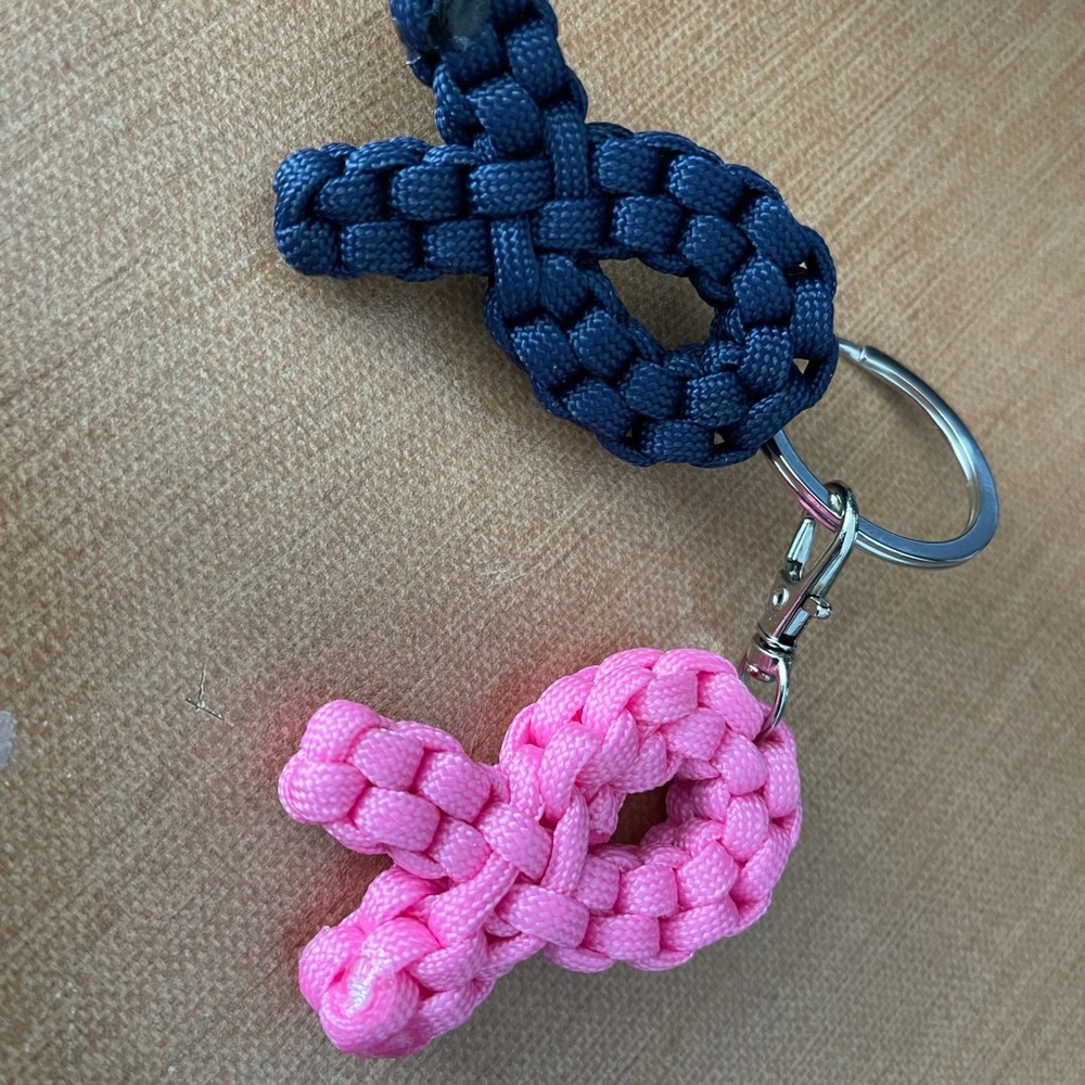 Paracord Cancer Ribbon Keychains - Picture 3 of 7